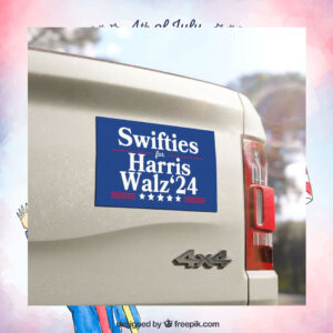 Swifties For Harris Walz 24 Car Magnet