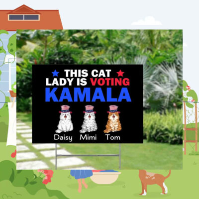 This Cat Lady Is Voting Kamala Yard Sign
