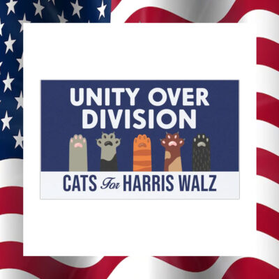 Unity Over Division Cats For Harris Walz Car Magnet