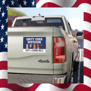 Unity Over Division Cats For Harris Walz Car Magnet