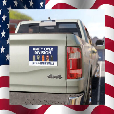 Unity Over Division Cats For Harris Walz Car Magnet