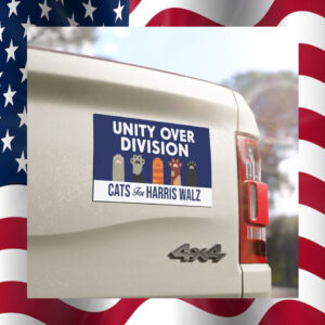 Unity Over Division Cats For Harris Walz Car Magnet