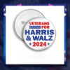 Veterans For Harri & Walz 2024 Button