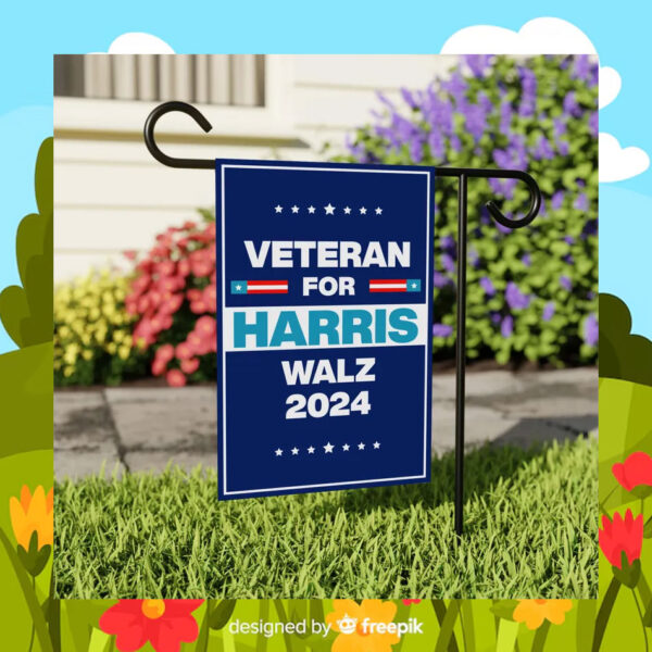 Veterans For Harris Walz 24 Garden Flags