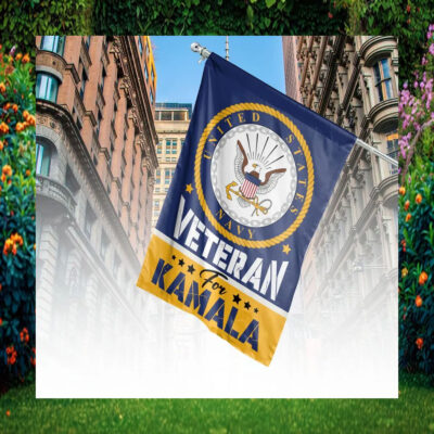 Veterans Navy For Kamala Flag