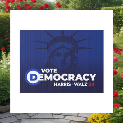 Vote Democracy Harris Walz 24 Yard Sign