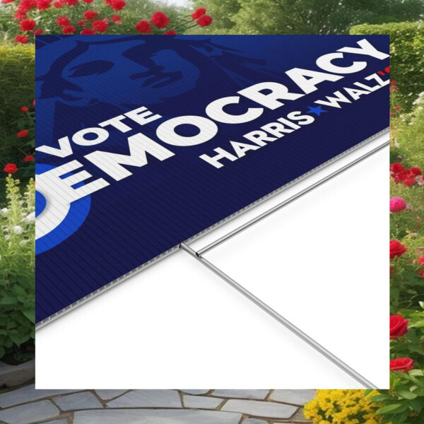 Vote Democracy Harris Walz 24 Yard Sign