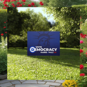 Vote Democracy Harris Walz 24 Yard Sign