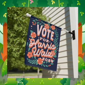 Vote For harris Walz House Flag