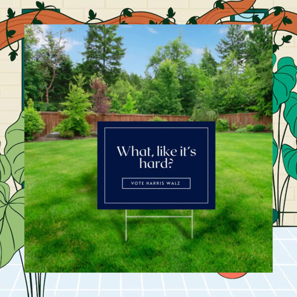 What, Like It's Hard? Vote Harris Walz Yard Signs