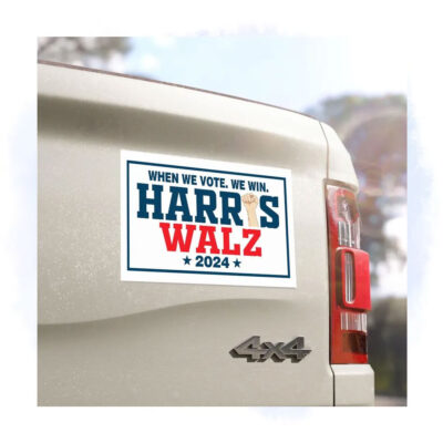 When We Vote. We Win Harris Walz 24 Car Magnets