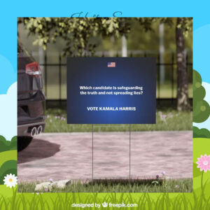 Which Candidate Is Safeguarding The Truth And Not Spreading Lies Vote Kamala Harris Yard Sign