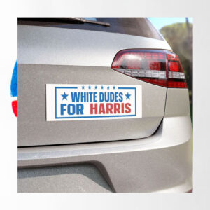 White Dudes For Harris 2024 Car Magnet