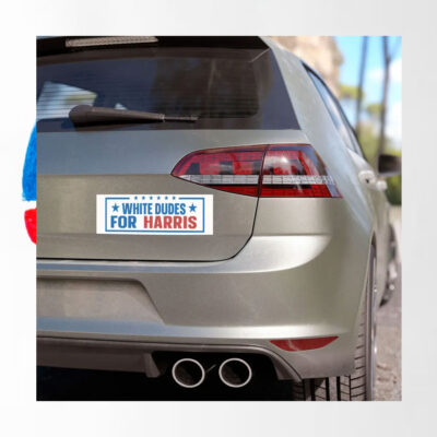 White Dudes For Harris 2024 Car Magnet