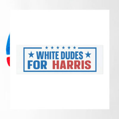 White Dudes For Harris 2024 Car Magnet