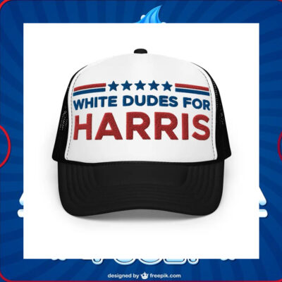 White Dudes For Harris 2024 Trucker Cap