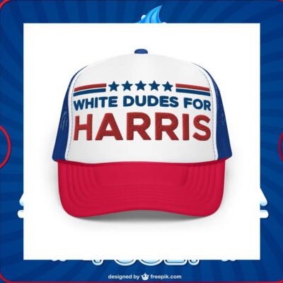 White Dudes For Harris 2024 Trucker Cap