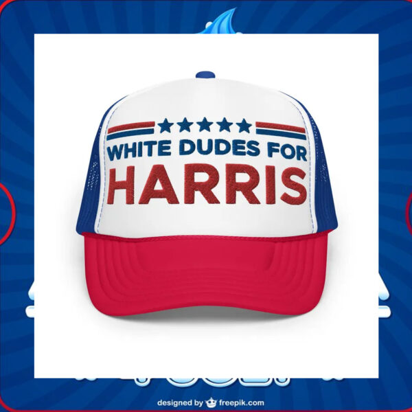 White Dudes For Harris 2024 Trucker Cap