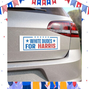 White Dudes For Harris 24 Car Magnet