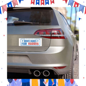 White Dudes For Harris 24 Car Magnet