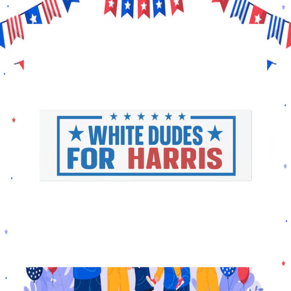 White Dudes For Harris 24 Car Magnet