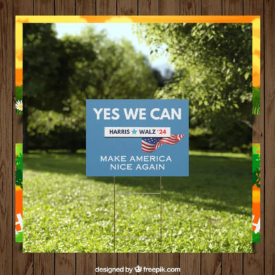 Yes We Can Harris Walz 24 Make America Nice Again Yard Sign