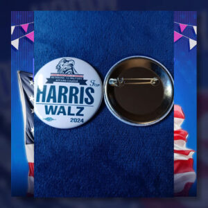 oung Democrats Of America, Veteran And Military Affairs Caucus For Harris Walz 2024 Button