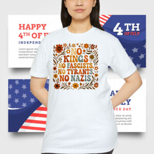 Floral No Kings No Fascists, No Tyransts, No Nazis Shirt