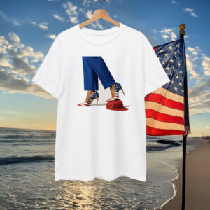 Kamala Harris With High Heels Stepping On Red Hat Shirt